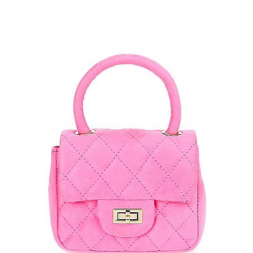 Chic Quilted Smooth PU Leather Mini Top Handle Crossbody Bag JY-HD-3316