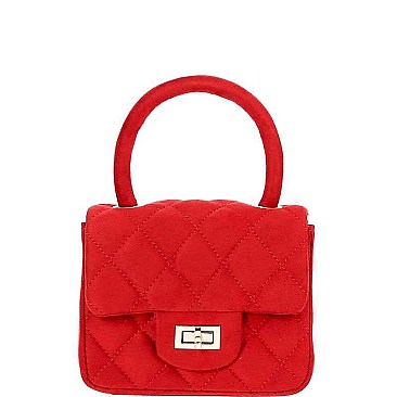 Chic Quilted Smooth PU Leather Mini Top Handle Crossbody Bag JY-HD-3316