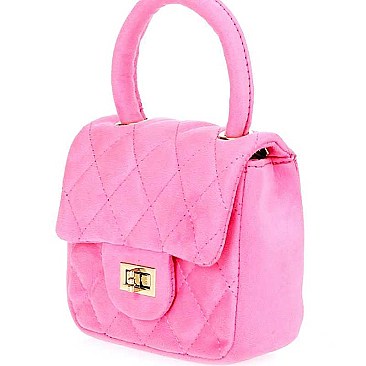 Chic Quilted Smooth PU Leather Mini Top Handle Crossbody Bag JY-HD-3316