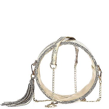 STYLISH CIRCLE TRANSPARENT MODERN CROSSBODY BAG WITH CHAIN JY-HD-3324