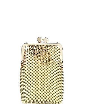 Stylish Framed Brass Mesh Coin Cellphone Case/Wallet  with Shoulder Chain JYHD-3368