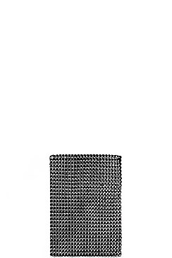 MULTI RHINESTONE SEQUENCE POUCH WITH LONG CHAIN