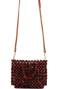 Chic Wooden Beads Crossbody Tote with Shoulder Strap  JYHD-3393