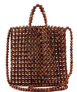 Elegant Wooden Beads Tote with Beaded Shoulder Strap  JYHD-3395