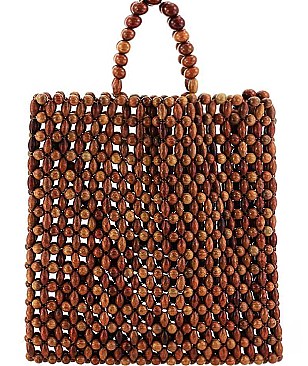 Elegant Wooden Beads Tote with Beaded Shoulder Strap  JYHD-3395