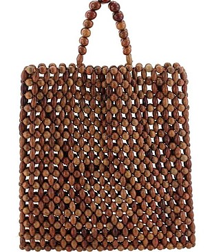 Elegant Wooden Beads Tote with Beaded Shoulder Strap  JYHD-3395