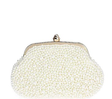 Elegant Frame Pearl Evening Bag with Shoulder Chain JYHD-3398