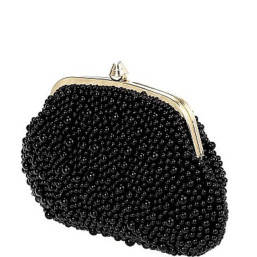 Elegant Frame Pearl Evening Bag with Shoulder Chain JYHD-3398