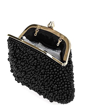 Elegant Frame Pearl Evening Bag with Shoulder Chain JYHD-3398