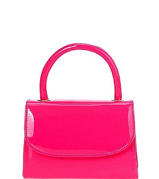 Chic Glossy Top Handle Patent Crossbody Bag with Sling Strap JY-HD-3424