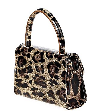 Chic Glossy Top Handle Patent Crossbody Bag with Sling Strap JY-HD-3424