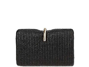 CHIC DESIGNER SMOOTH WOVEN FABRIC FASHION CLUTCH WITH CHAIN  JYHD-3445