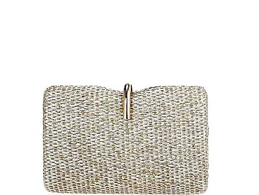 CHIC DESIGNER SMOOTH WOVEN FABRIC FASHION CLUTCH WITH CHAIN  JYHD-3445