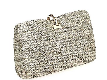 CHIC DESIGNER SMOOTH WOVEN FABRIC FASHION CLUTCH WITH CHAIN  JYHD-3445