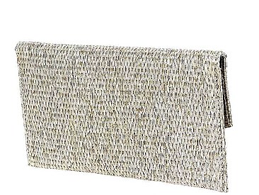 TRENDY SMOOTH FABRIC NATURAL WOVEN ENVELOPE CLUTCH WITH CHAIN  JYHD-3446