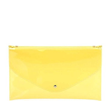 MODISH TRANSPARENT ENVELOPE CLUTCH WITH CHAIN JYHD-3449