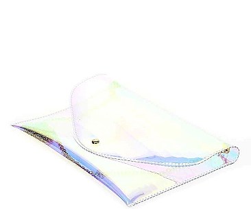 MODISH TRANSPARENT ENVELOPE CLUTCH WITH CHAIN JYHD-3449