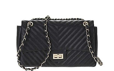 FASHION QUILTED FLAPOVER CROSSBODY BAG