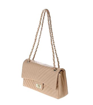 FASHION QUILTED FLAPOVER CROSSBODY BAG