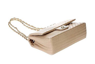 FASHION QUILTED FLAPOVER CROSSBODY BAG