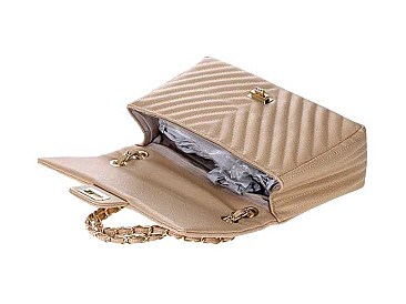 FASHION QUILTED FLAPOVER CROSSBODY BAG