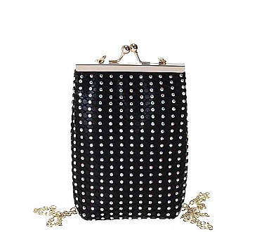 STLYISH FRAMED RHINESTONE CROSSBODY BAG