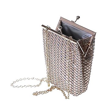 STLYISH FRAMED RHINESTONE CROSSBODY BAG