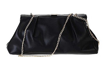 FASHION COVERED FRAMED OVERSIZE CLUTCH