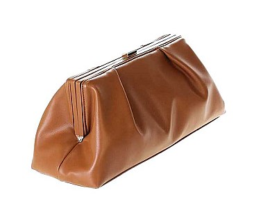 FASHION COVERED FRAMED OVERSIZE CLUTCH