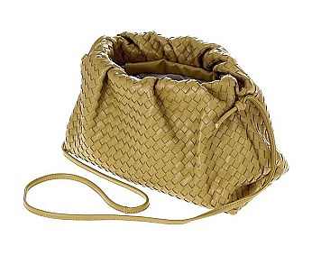 FASHION BRAIDED FRAME DUMPLING BAG