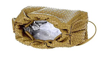 FASHION BRAIDED FRAME DUMPLING BAG