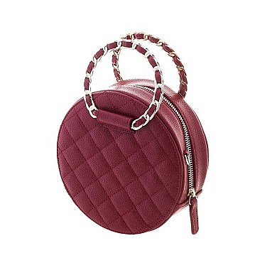 STYLISH CHIC ROUND QUILTED CROSSBODY BAG