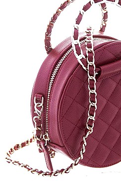 STYLISH CHIC ROUND QUILTED CROSSBODY BAG