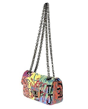 FASHION GRAFFITI STYLISH QUILTED CROSSBODY BAG