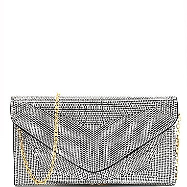 Rhinestone Embellished Envelope Clutch