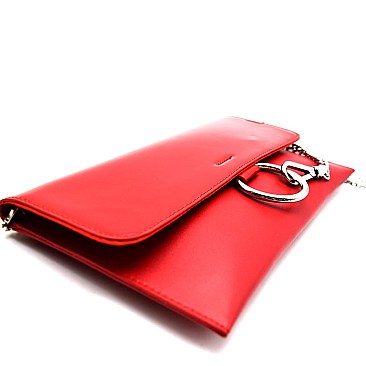 HD2792-LP Ring and Chain Accent Patent Flap Clutch