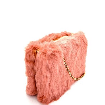 HD2986-LP Faux-Fur Metal Frame Hard Clutch