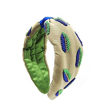 CHIC MULTI BEADED LEAF HEAD BAND