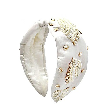 WHITE MULTI BEAD PEARL HEAD BAND