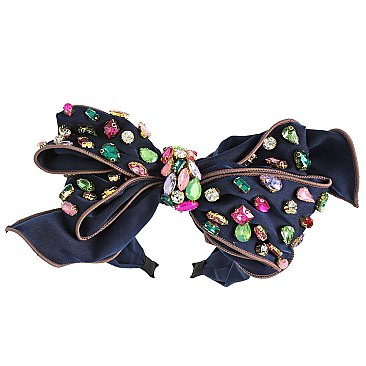 LUXURY WIDE Rhinestone Bow Headband