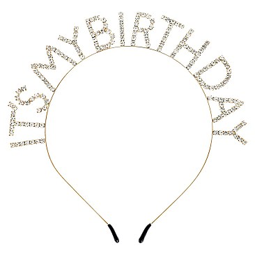 CHARMING "IT'S MY BIRTHDAY" CRYSTAL RHINESTONE HEADBAND