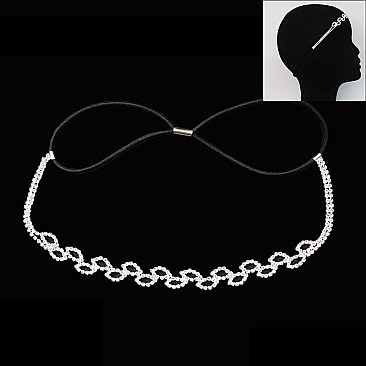 Leaf Rhinestone Elastic Stretch Headband SLHDM1437