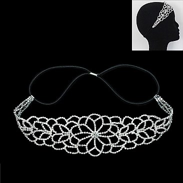 Band Elastic Wide Decorative Rhinestone Stretch Headband SLHDM1515