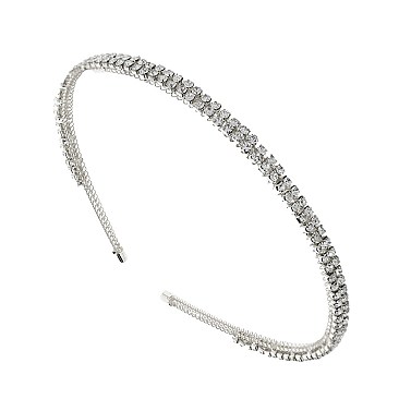 STYLISH 2 LINE SPARKLING CRYSTAL RHINESTONE HEADBAND