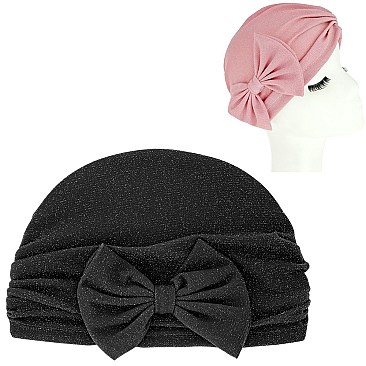 Glittery Shimmering Bow Knot Turban