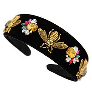 GOLD BEES DESIGN JEWEL HIGH FASHION HEADBAND