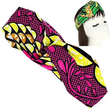 STYLISH AFRICAN PRINT KNOTTED HEADWRAP TURBAN