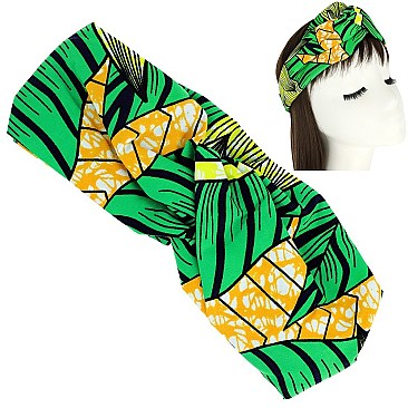 STYLISH AFRICAN PRINT KNOTTED HEADWRAP TURBAN