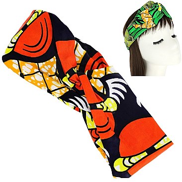 STYLISH AFRICAN PRINT KNOTTED HEADWRAP TURBAN