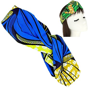 STYLISH AFRICAN PRINT KNOTTED HEADWRAP TURBAN
